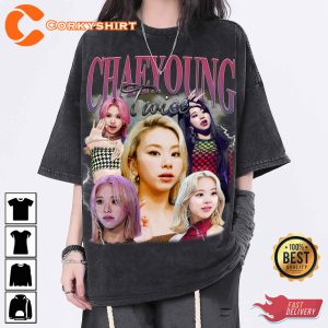 Chaeyoung Twice Kpop Vintage Washed Shirttwice Korean Group