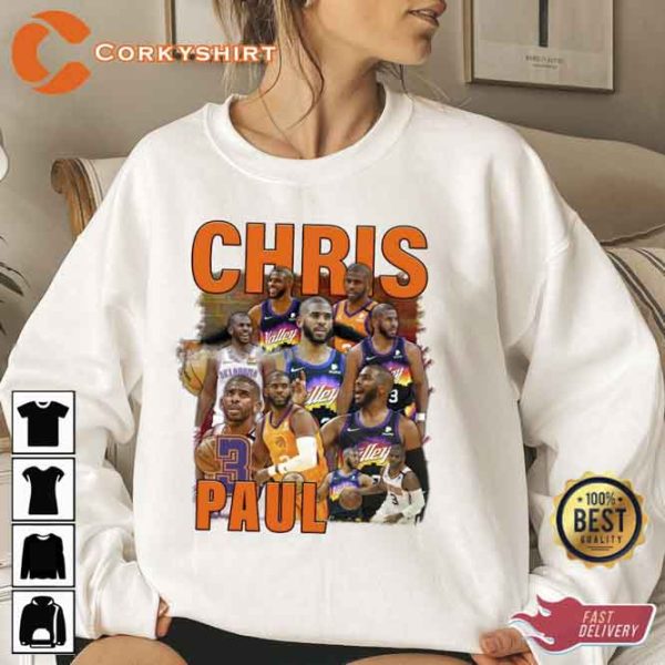 Chris Paul Phoenix Suns No 3 Vintage Style Shirt Sweatshirt