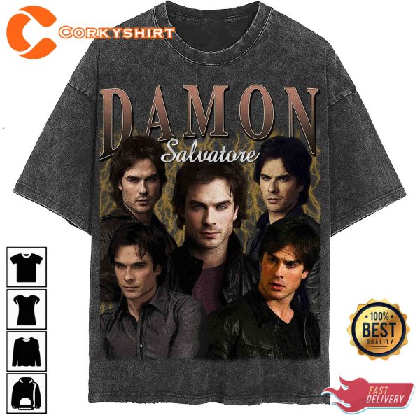 Damon Salvatore The Vampire Diaries Unisex T-shirt Design