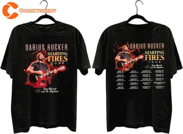 Darius Rucker Fan Starting Fires Tour 2023 Music Concert Shirt For Fan