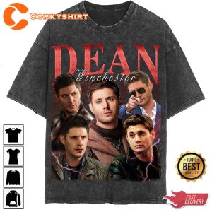 Dean Winchester Vintage Washed T-shirt Supernatural Homage 1