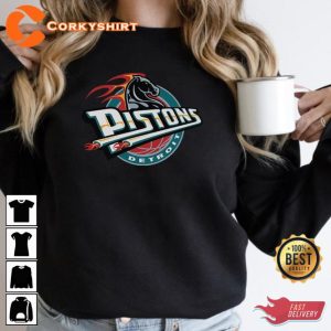 Detroit Pistons 90's Vintage Inspired American Sport NBA Basketball Shirt1