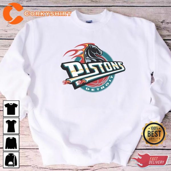 Detroit Pistons 90s Vintage Inspired American Sport NBA Basketball Shirt