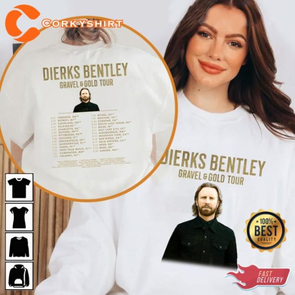 Dierks Bentley Gravel And Gold 2023 Country Music Tour Concert Shirt