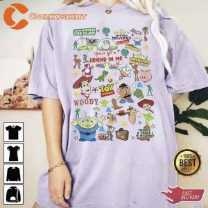 Disney Comfort Colors Toy Story All Characters Cartoon Shirt