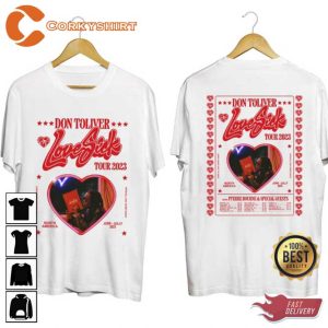 Don Toliver Caleb Zackery Love Sick Tour 2023 Hip Hop Rap Shirt