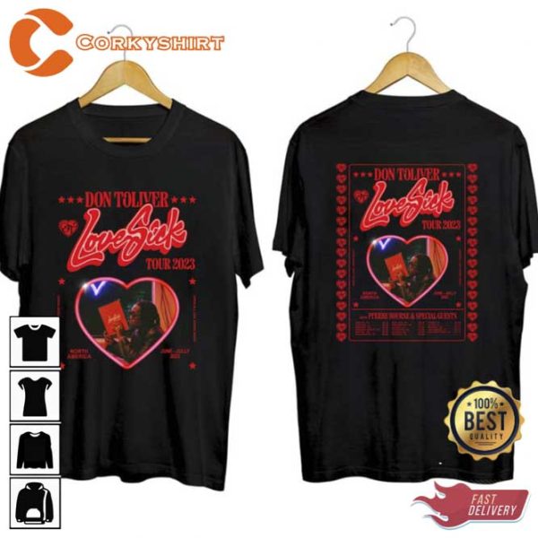 Don Toliver Caleb Zackery Love Sick Tour 2023 Hip Hop Rap Shirt