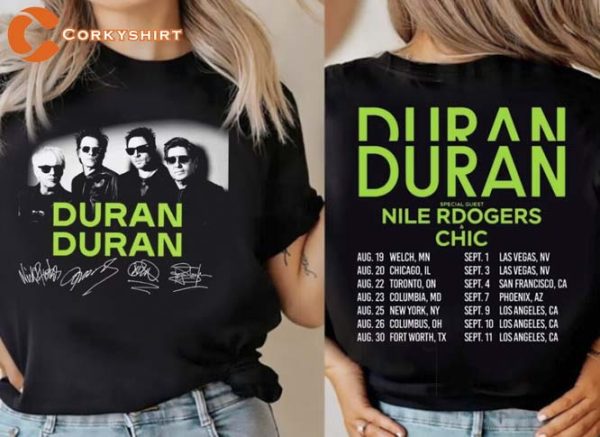 Duran Duran Signatures 2023 Tour Pop Rock Music Concert T-Shirt