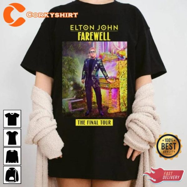 Elton John Farewel World Tour Gift For Fan Music 2023 Tour Anniversary Shirt