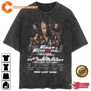 Fast And Furious Thank You For The Memories 22 Years Anniversary T-shirt