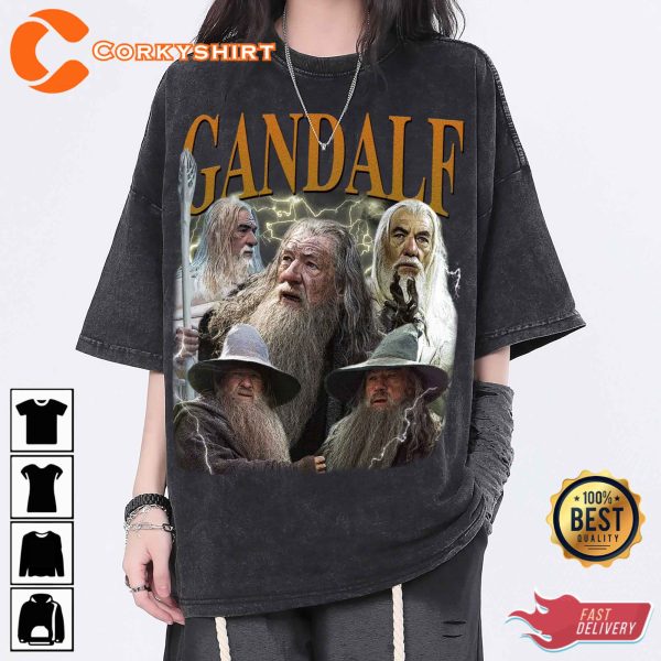 Gandalf Actor Homage Graphic Unisex Vintage Washed Shirt