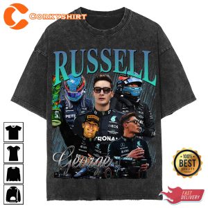 George Russell Washed T-shirt Formula Racing F1 Homage 1