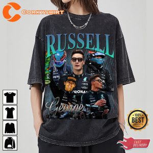 George Russell Washed T-shirt Formula Racing F1 Homage