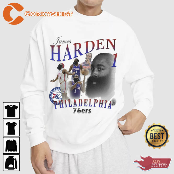 James Harden Philadelphia 76ers 90s Style Vintage Bootleg Tee graphic shirt