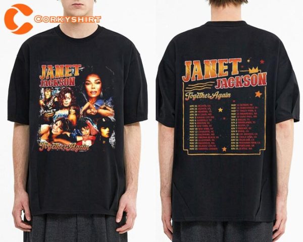 Janet Jackson 90s Vintage Inspired Together Again Tour 2023 Hip Hop Tshirt