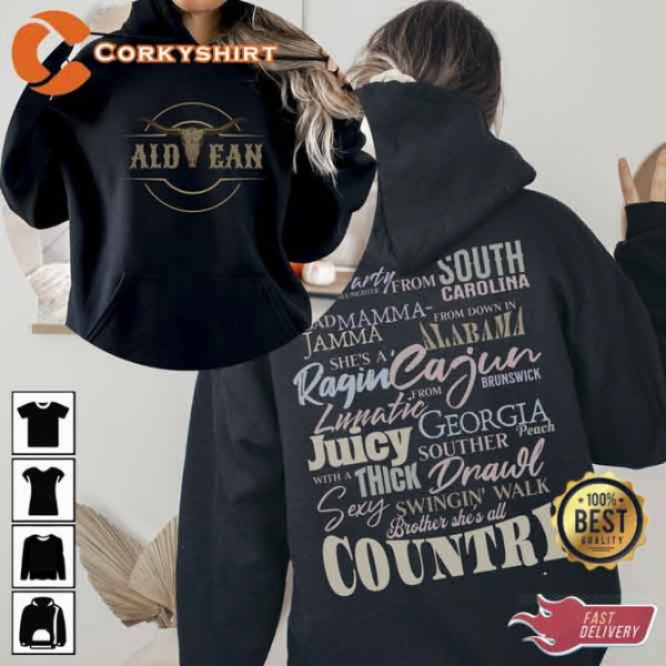 Jason Aldean Two Sided Shes Country Music Vintage Inspired Hoodie