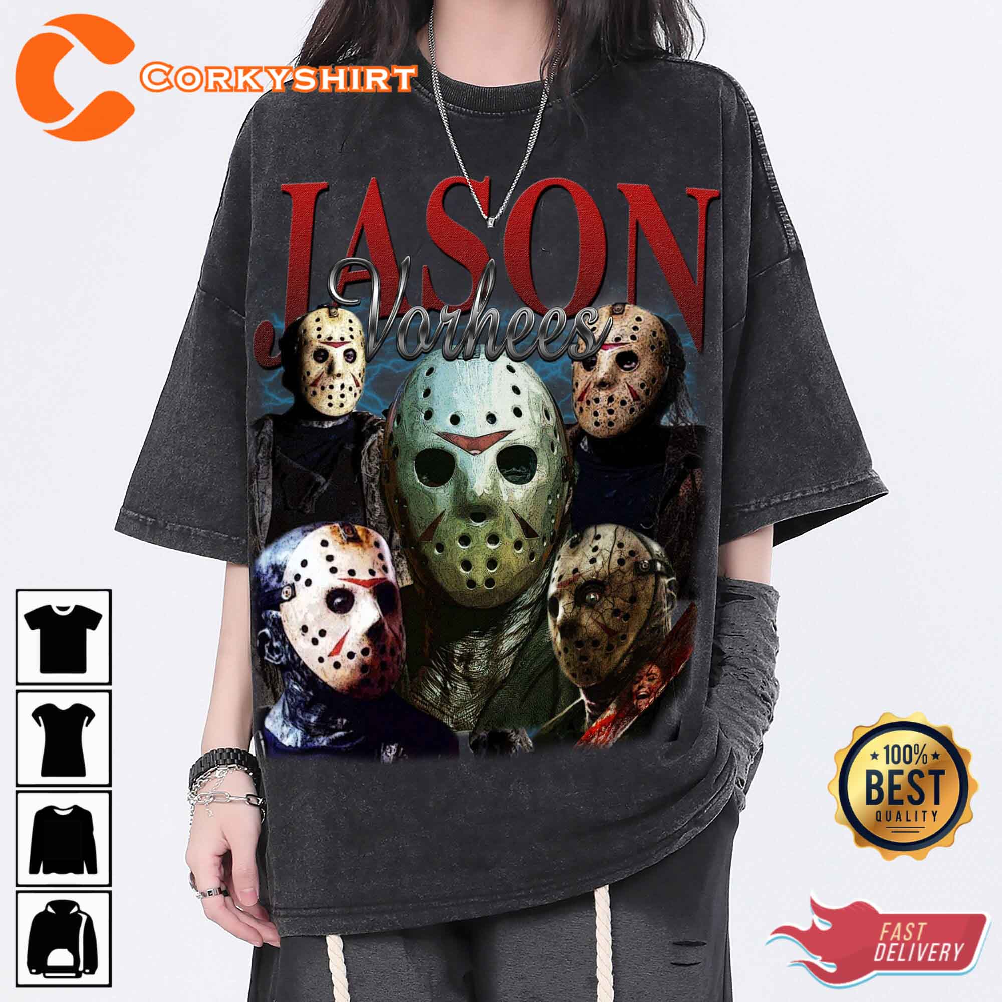 Jason Voorhees Vintage Washed Shirt Actor Homage Graphic