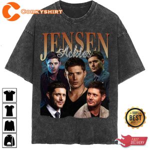 Jensen Ackles Vintage Actor Homage Graphic Design Shirt