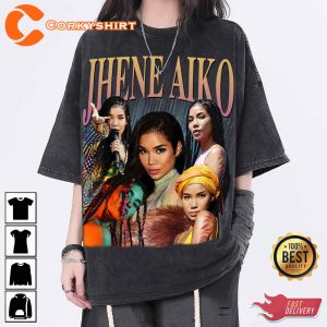 Jhené Aiko Vintage Washed Rnb Rapper Singer Hiphop Shirt