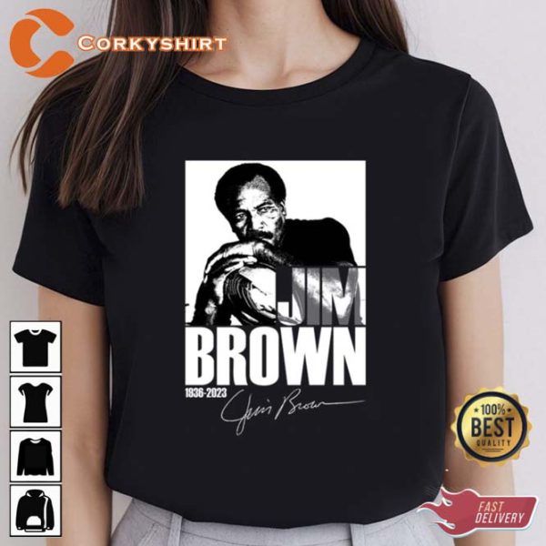 Jim Brown Signature 1936-2023 American Football Player T-Shirt