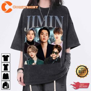 Jimin Washed Shirt K-pop Band Homage Graphic Unisex T-shirt