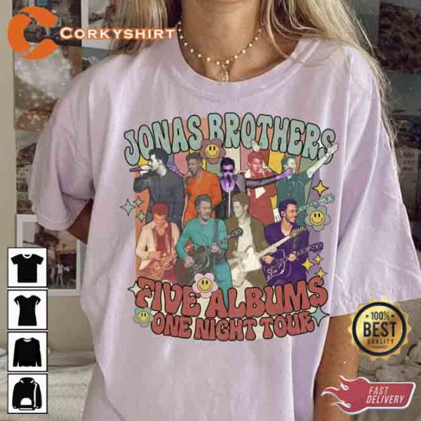 Joe Jonas Five Albums One Night Tour Music Concert Shirt