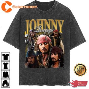 Johnny Depp Vintage Washed Shirt Actor Homage Unisex T-shirt