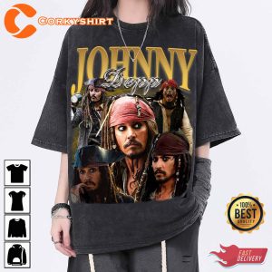 Johnny Depp Vintage Washed Shirt Actor Homage Unisex T-shirt