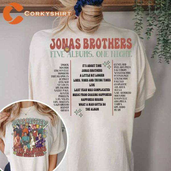 Jonas Brothers Five Albums One Night 2023 Tour Shirt