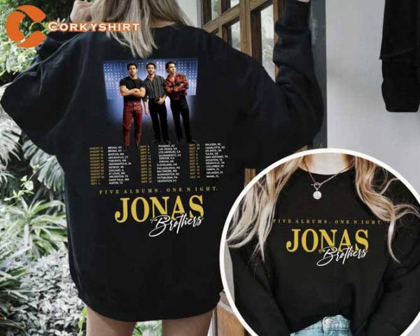 Jonas Brothers Five Albums One Night Tour 2023 Designed Shirt