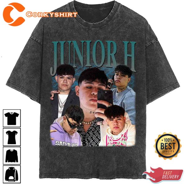Junior H Vintage Washed Rnb Rapper Singer Homage Hiphop Shirt
