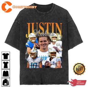 Justin Herbert Quarterback Los Angeles Chargers Basketball T-Shirt Design