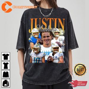 Justin Herbert Quarterback Los Angeles Chargers Basketball T-Shirt Design