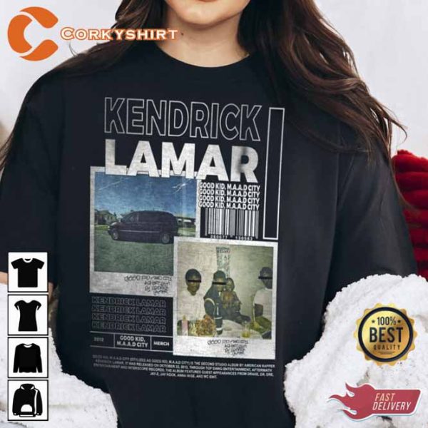 Kendrick Lamar Good Kid Maad City Album Cover Music Concert Shirt