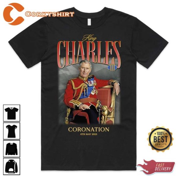 King Charles III 3rd The Third Coronation Homage T-shirt