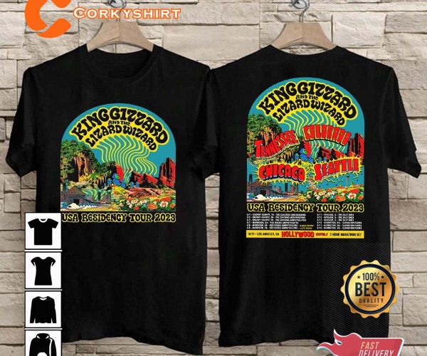King Gizzard The Lizard Wizard USA Residency Tour 2023 2 Sides T-shirt