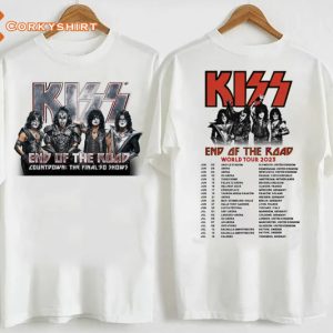 Kiss Rock Band 2023 Tour The End Of The Road Music Festival Shirt
