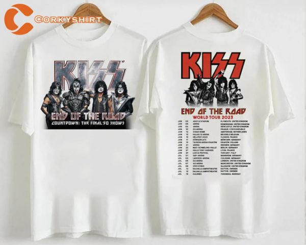 Kiss Rock Band 2023 Tour The End Of The Road Music Festival Shirt