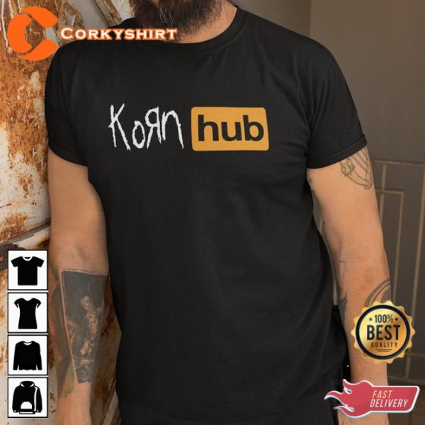 KornHub Funny Parody Metal Band Freak On a Leash Follow The Leader Korn Shirt