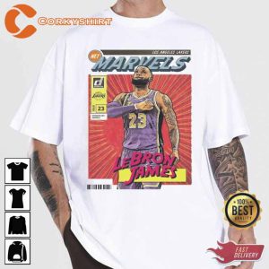 Lebron James LA Lakers King Cosmic Book Cover Vintage Style T-Shirt