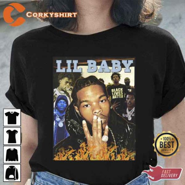 Lil Baby Fire Vintage Dababy Drip Too Hard Unisex T-Shirt