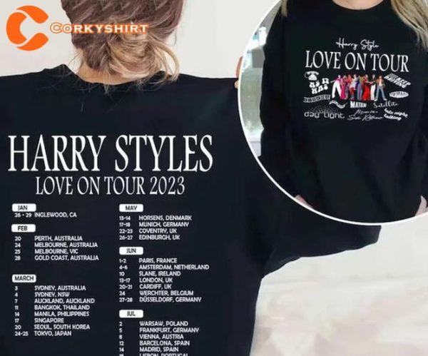 Love On Tour 2023 2 Sides HS Concert Harry House Shirt Gift For Fan