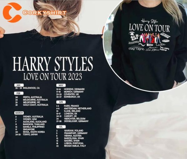 Love On Tour 2023 2 Sides Unisex Styles HS Concert Shirt For Fans