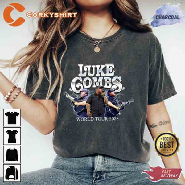 Luke Combs World Tour 2023 Music Festival Concert Shirt