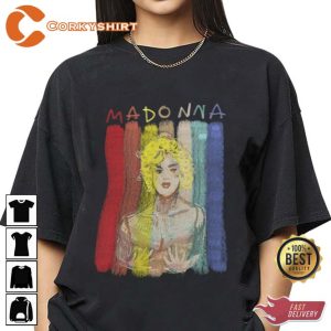 Madonna Inspired Drawing Rainbow Art Design T-shirt For Fans