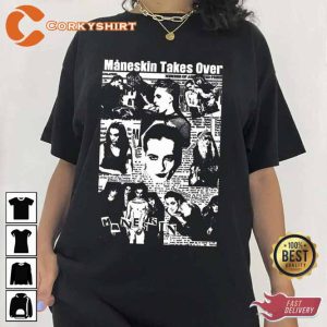 Maneskin Band Newspaper Designed Tee Shirt For Fans