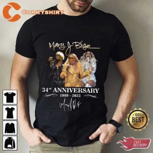 Mary J Blige 34rd Anniversary Signature Shirt