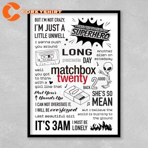 Matchbox Twenty Lyric Album Song Gift For Fan Poster