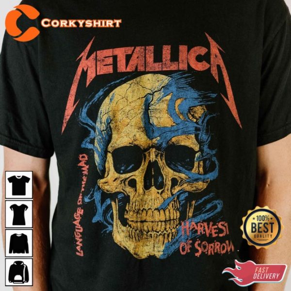 Metallica Harvest Of Sorrow Concert Graphic Rock Music Shirt