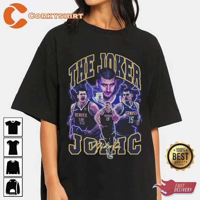 Nikola Jokić Vintage Retro Shirt, Denver Nuggets Basketball - Printing Ooze